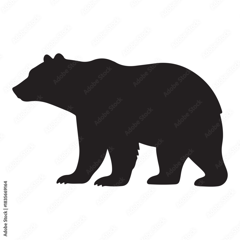 Fototapeta premium brown bear silhouette vector illustration