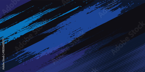 Blue gradient pattern grunge texture background. Pop art comic sports style vector illustration of dots.