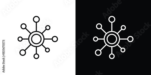 Decentralized icons outline drawing. Editable stroke