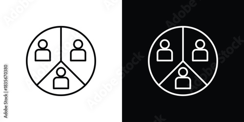 Demographics icons outline drawing. Editable stroke