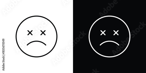 Dead icons outline drawing. Editable stroke