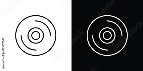 DVD icons outline drawing. Editable stroke