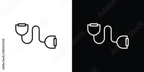 Exercise bands icons outline drawing. Editable stroke