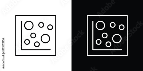 Heat Map icons outline drawing. Editable stroke