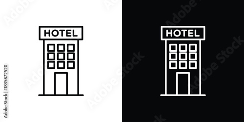 hotel icons outline drawing. Editable stroke
