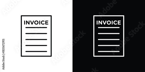 Invoice icons outline drawing. Editable stroke
