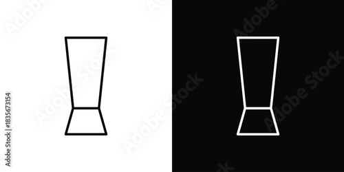 Jigger icons outline drawing. Editable stroke
