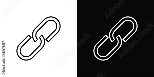 Link icons outline drawing. Editable stroke