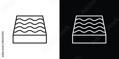 Mattress icons outline drawing. Editable stroke