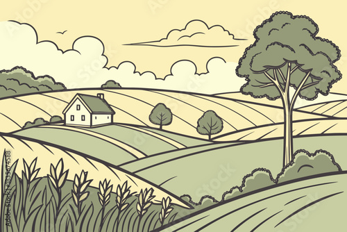 Rural countryside outside Madison, Wisconsin.