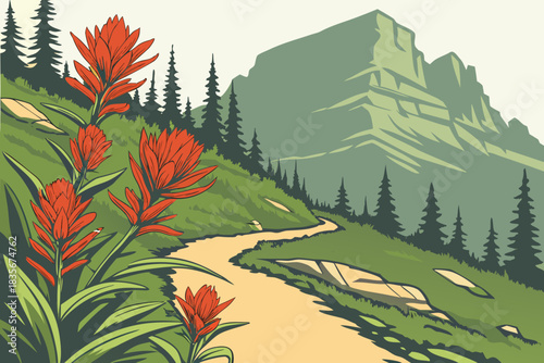 Red rock arch formations in Arches National Park Utah