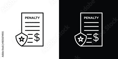 Penalty icons outline drawing. Editable stroke
