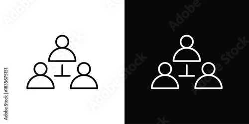 Ponzi scheme icons outline drawing. Editable stroke