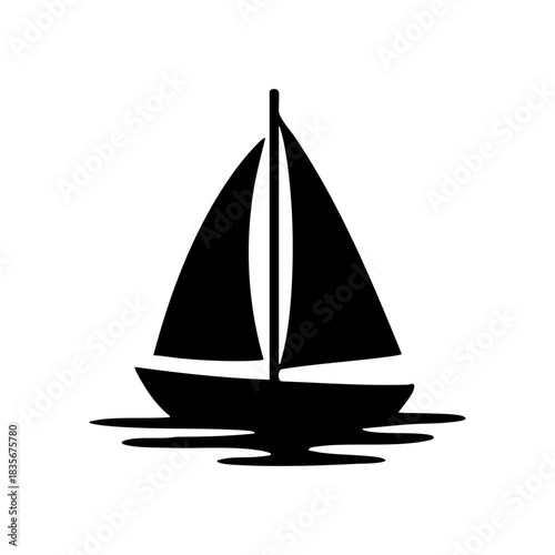 small boat on water silhouette