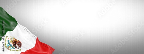 Konstfotografi Mexico - national flag and gradient background - horizontal banner format - 3D i