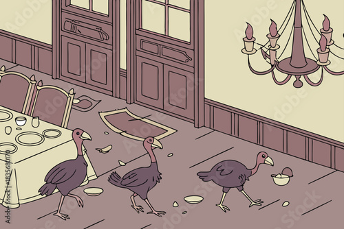 A cloned turkey rebellion breaks out at dinner.