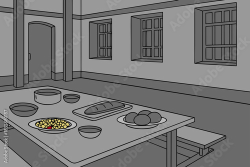 A dystopian Thanksgiving ration feast.