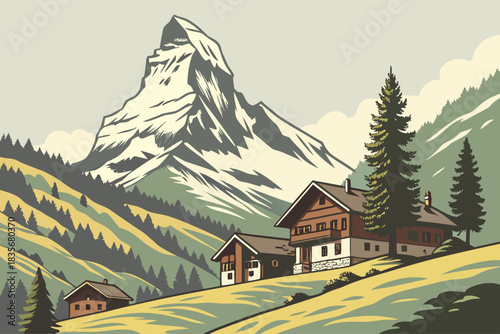 Zermatt, Switzerland, lies at the foot of the Matterhorn, a world-famous ski and climbing destination in the Alps.