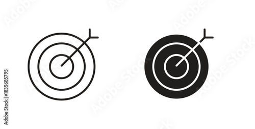 Target icons, vector symbols. filled flat sign