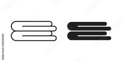 Towel icons, vector symbols. filled flat sign