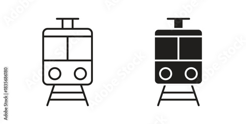 Train icons, vector symbols. filled flat sign