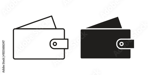 Wallet icons, vector symbols. filled flat sign