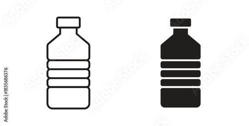 Water bottle icons, vector symbols. filled flat sign