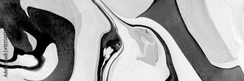 Abstract grayscale fluid art pattern with curved lines and organic shapes. Marble texture background. Trendy art, creative wallpaper, color of the year 2026.