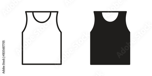 Sleeveless shirt icon on white background. Stock vector icon