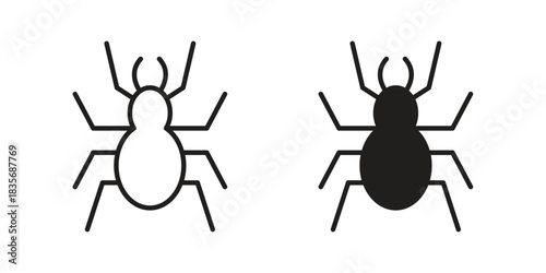 Spider icon on white background. Stock vector icon