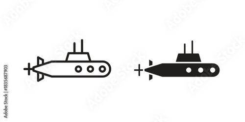 Submarine icon on white background. Stock vector icon