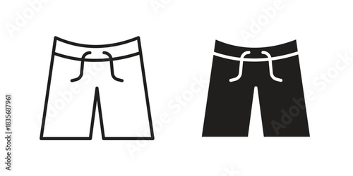 Swim shorts icon on white background. Stock vector icon