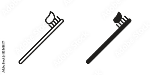 Toothbrush icon on white background. Stock vector icon
