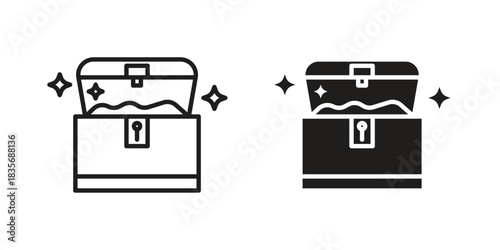Treasure chest icon on white background. Stock vector icon