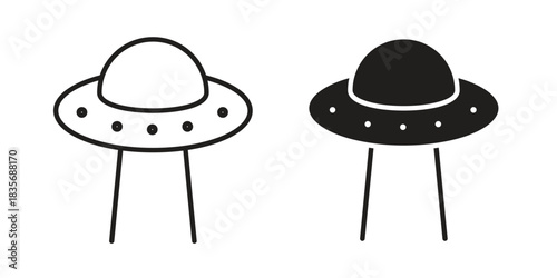 UFO icon on white background. Stock vector icon