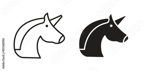 Unicorn icon on white background. Stock vector icon