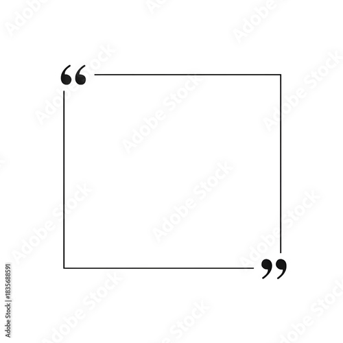 Minimal Quote Frame Isolated - Clean Design Element with Transparent Background