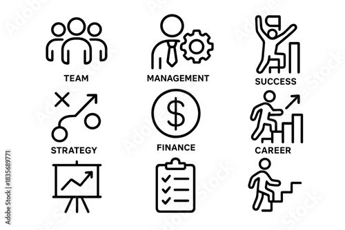 Business management strategy finance team success and professional career development