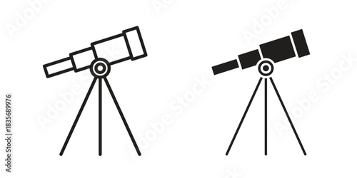 Telescope icon in line design. Simple icon vector