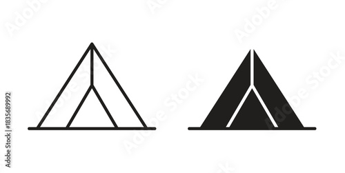 Tent icon in line design. Simple icon vector