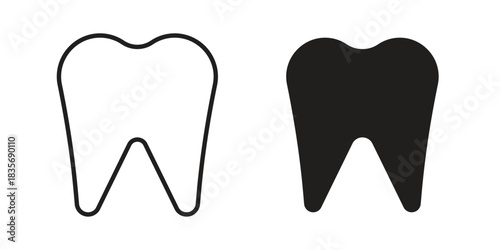 Tooth icon in line design. Simple icon vector