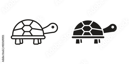 Tortoise icon in line design. Simple icon vector