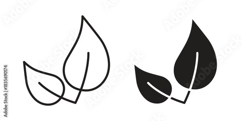 Vegan icon in line design. Simple icon vector