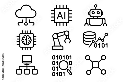 Artificial intelligence, machine learning, and robotics technology concepts