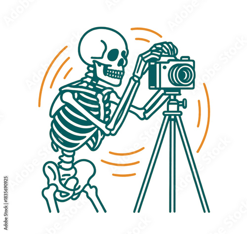 Skeleton Photographer With Tripod
