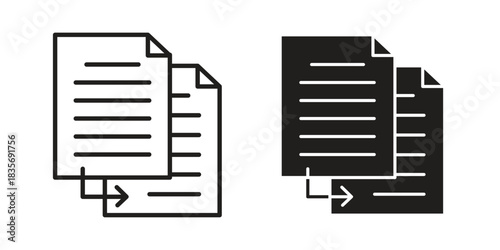 Duplicate icon flat simple icon. Liner version - stock vector.