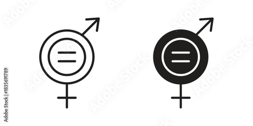 Equality icon flat simple icon. Liner version - stock vector.