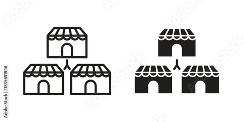 Franchise icon flat simple icon. Liner version - stock vector.