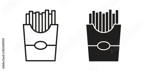 French-fries icon flat simple icon. Liner version - stock vector.