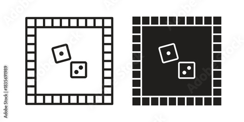 Game board icon flat simple icon. Liner version - stock vector.